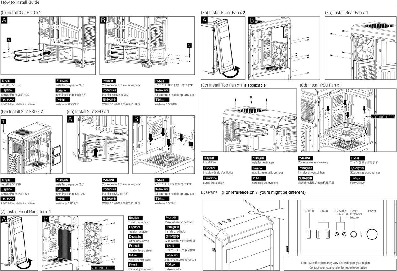 Alt view image 7 of 7 - EPOWER EP-2002BB-400 MID TOWER ATX/MICRO ATX BLACK COMPUTER CASE WITH 400W POWER SUPPLY