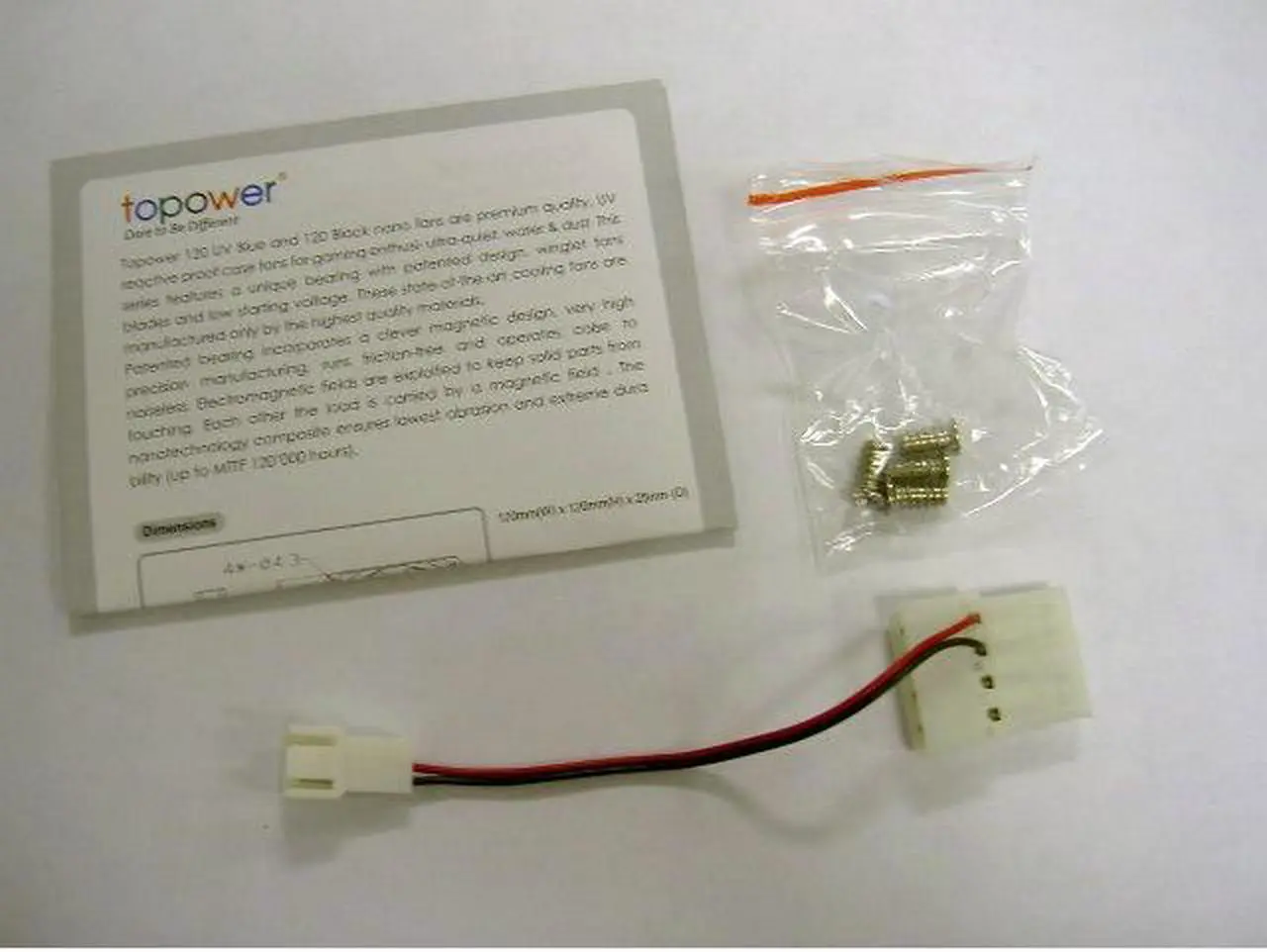 Alt view image 6 of 6 - TOPOWER 120mm Nanotek Case Fan with Blue LED, Ultra Silent, Washable and Waterproof IP 5/6