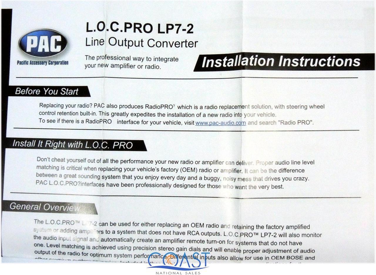 Alt view image 4 of 17 - PAC LP7-2 Universal 2-Channel Line Output Converter with Remote Turn-On Circuit