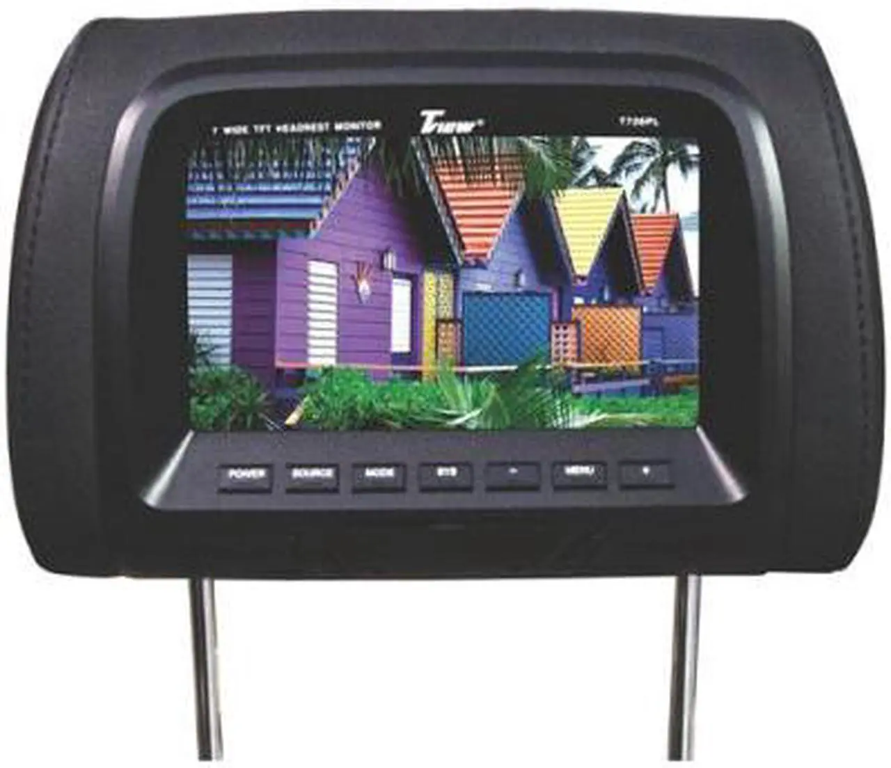 Alt view image 2 of 3 - New Tview T726pl-Bk 7" Black Pair Lcd Car Headrest Tv Monitor W/ Ir Transmitter