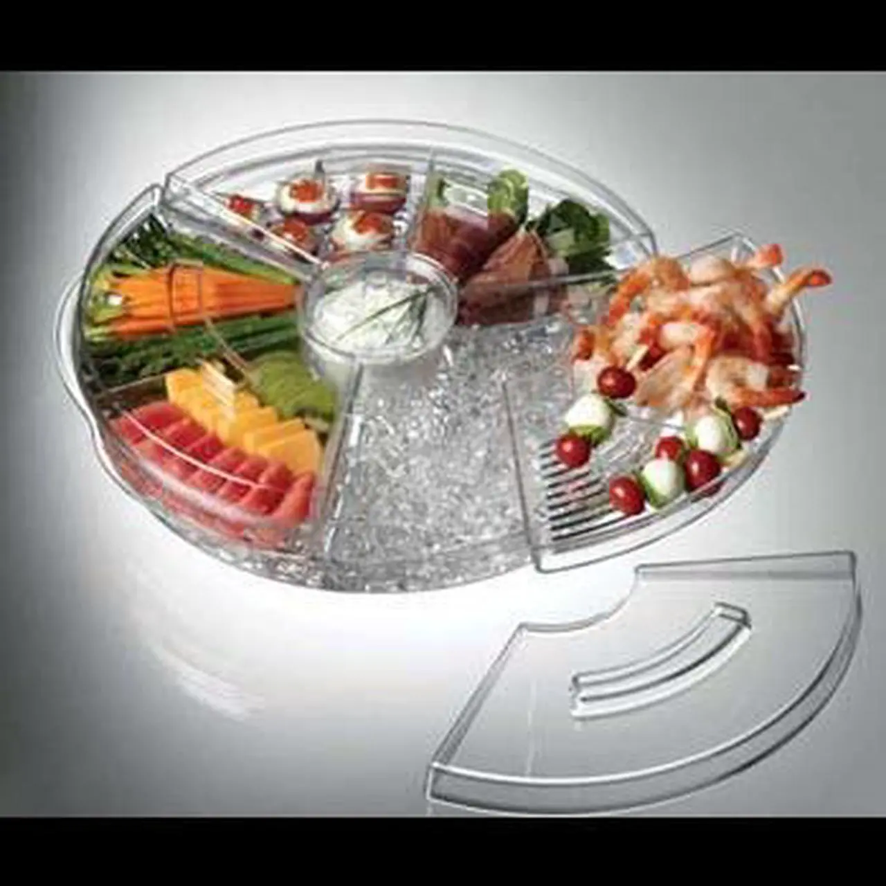 Main image of Prodyne Ab5l Acrylic Tray Appetizers On Ice With Lids Keeps