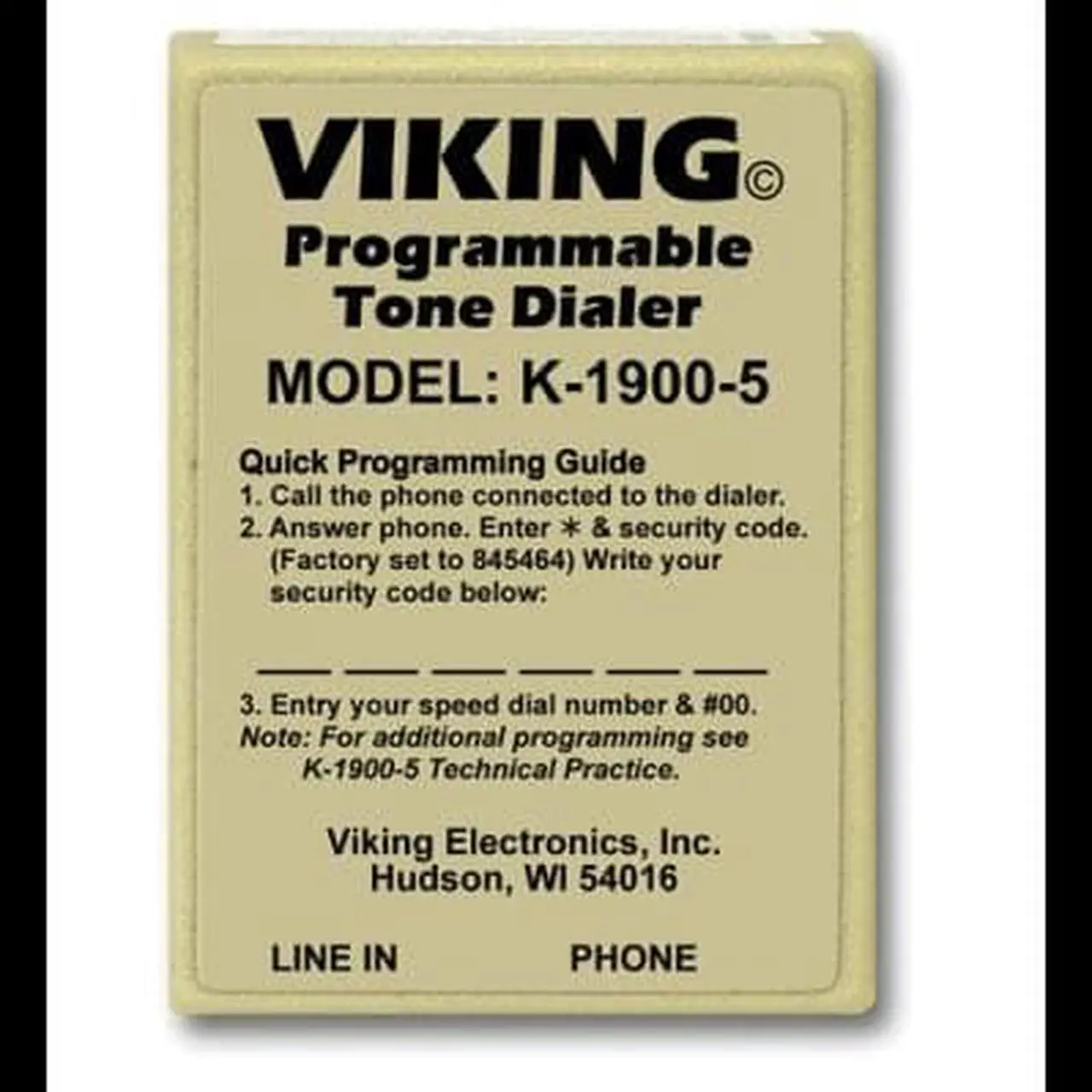 Alt view image 4 of 13 - Viking Electronics - K-1900-5 - Viking Electronics K-1900-5 Touch Tone Dialer - 2.1 Width x 1 Depth x 2.9 Height