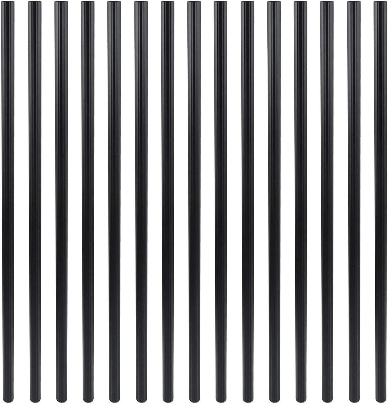 Main image of Myard 32 Inches Grooved Classic Hollow round Aluminum Deck Balusters for Deck Railing Porch (25-Pack, Matte Black)