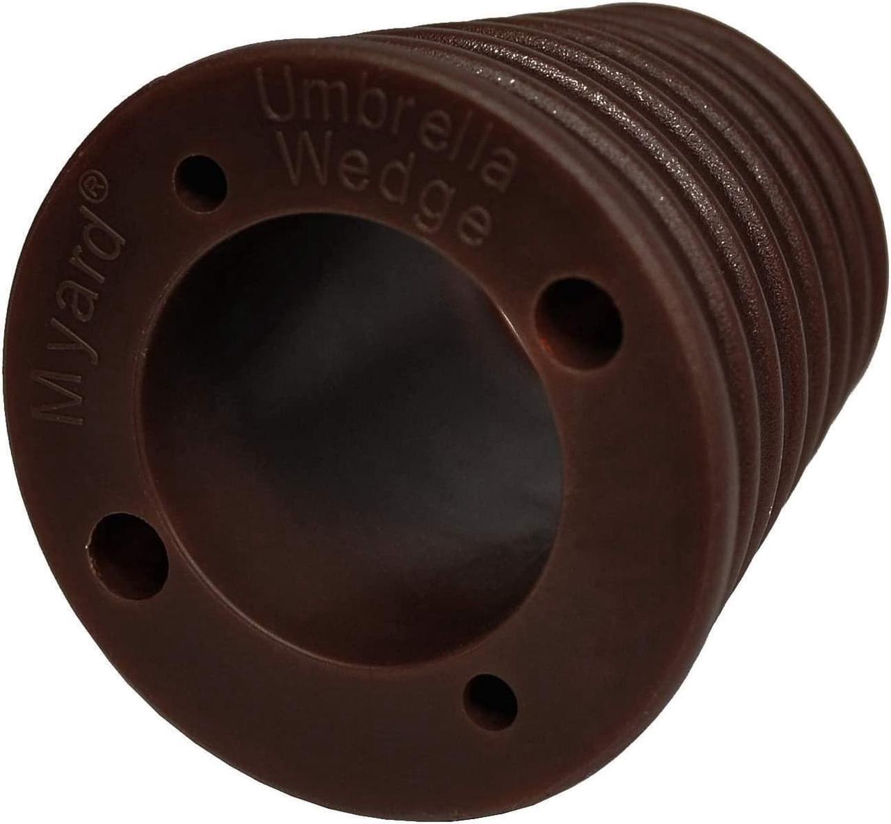 Alt view image 3 of 5 - Myard Umbrella Cone Wedge Shim for Patio Table Hole Opening or Base 1.8 to 2.4 Inch, Umbrella Pole Diameter 1-1/2" (38Mm, Dark Brown, 4 Holes)