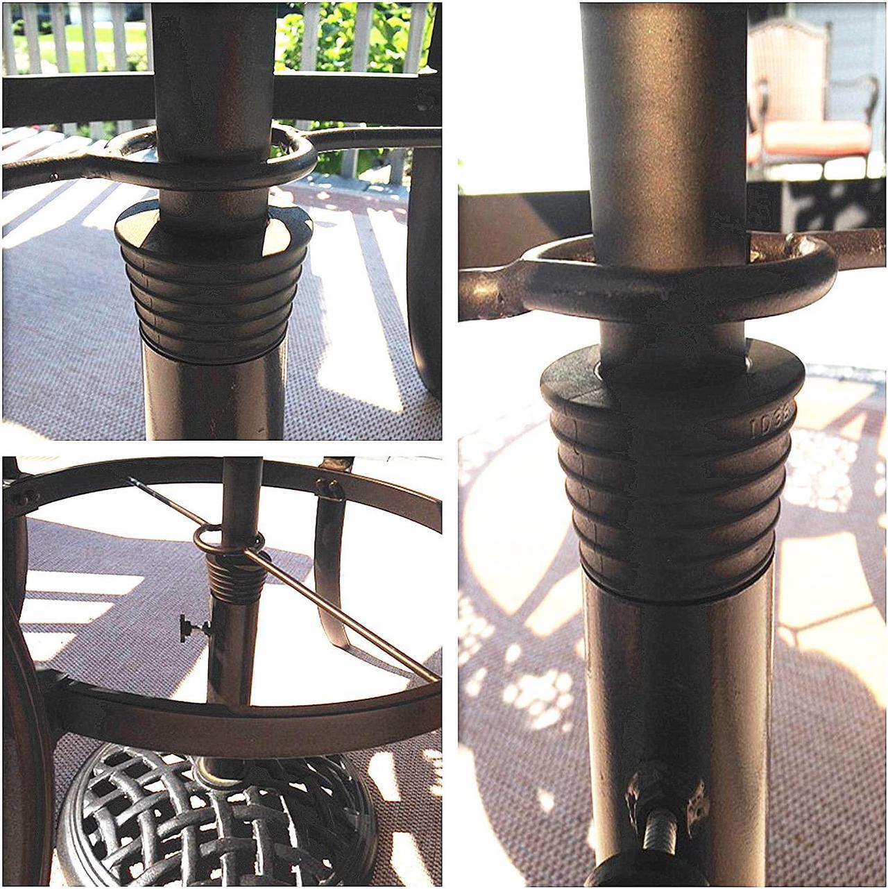 Alt view image 4 of 5 - Myard Umbrella Cone Wedge Shim for Patio Table Hole Opening or Base 1.8 to 2.4 Inch, Umbrella Pole Diameter 1-1/2" (38Mm, Dark Brown, 4 Holes)