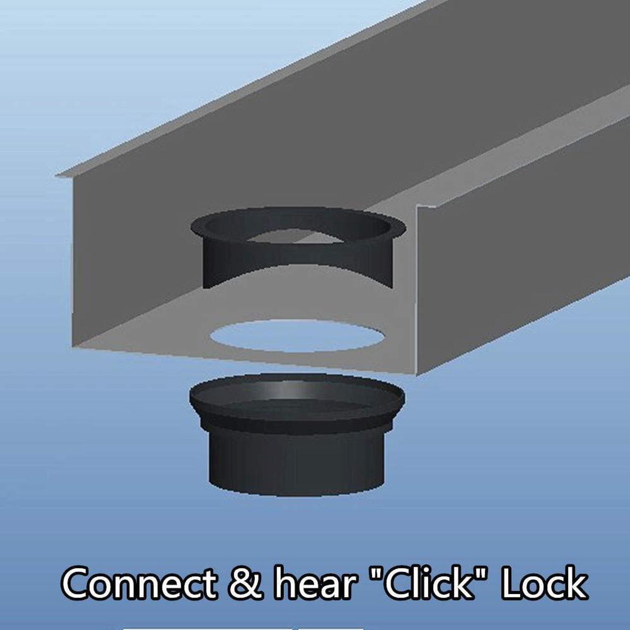 Alt view image 7 of 7 - Myard Gutter Downspout Adapter/Connector Fits 3" (Schedule 40) PVC Rain Water Drain down Pipe Tubing (3", Black)