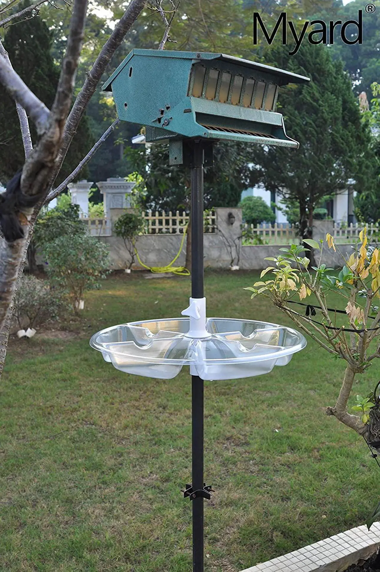Alt view image 6 of 7 - Myard 18 Inches Universal Bird Seed Catcher Hoop Platform Tray Fits up to 1 Inch Diameter Feeder Pole