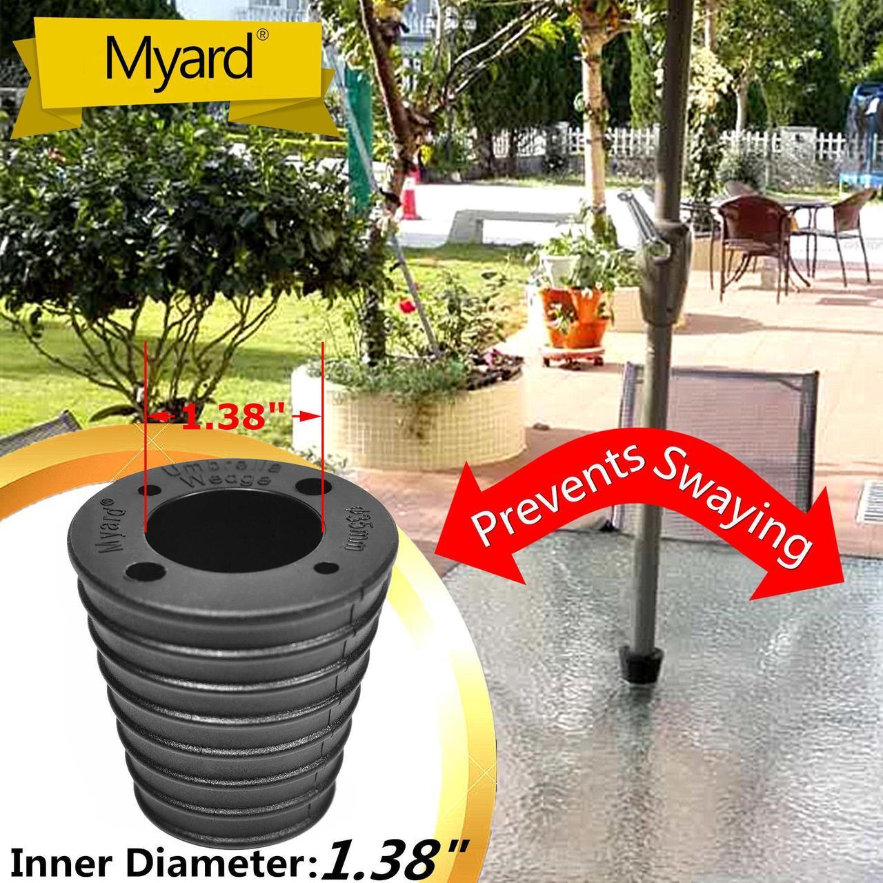 Alt view image 2 of 5 - Myard MP UW35H4 Umbrella Cone Wedge Spacer for Patio Table Hole Opening or Base 1.8 to 2.4 Inches, Umbrella Pole Diameter 1 3/8" (35mm, Black)