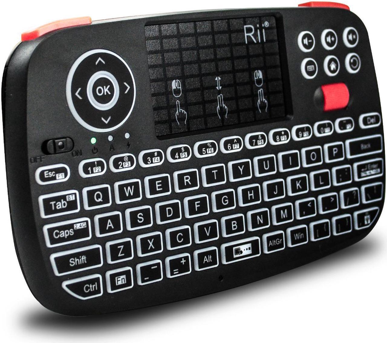 Alt view image 7 of 7 - Rii i4 Mini Bluetooth Keyboard with Touchpad w/2.4GHz USB Dongle
