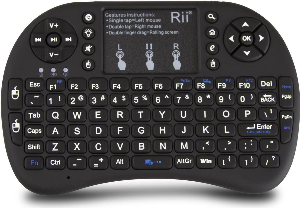 Rii i8+ Mini Wireless Keyboard for PS4 Xbox 360 Kodi Raspberry PI Android TV Box - Black