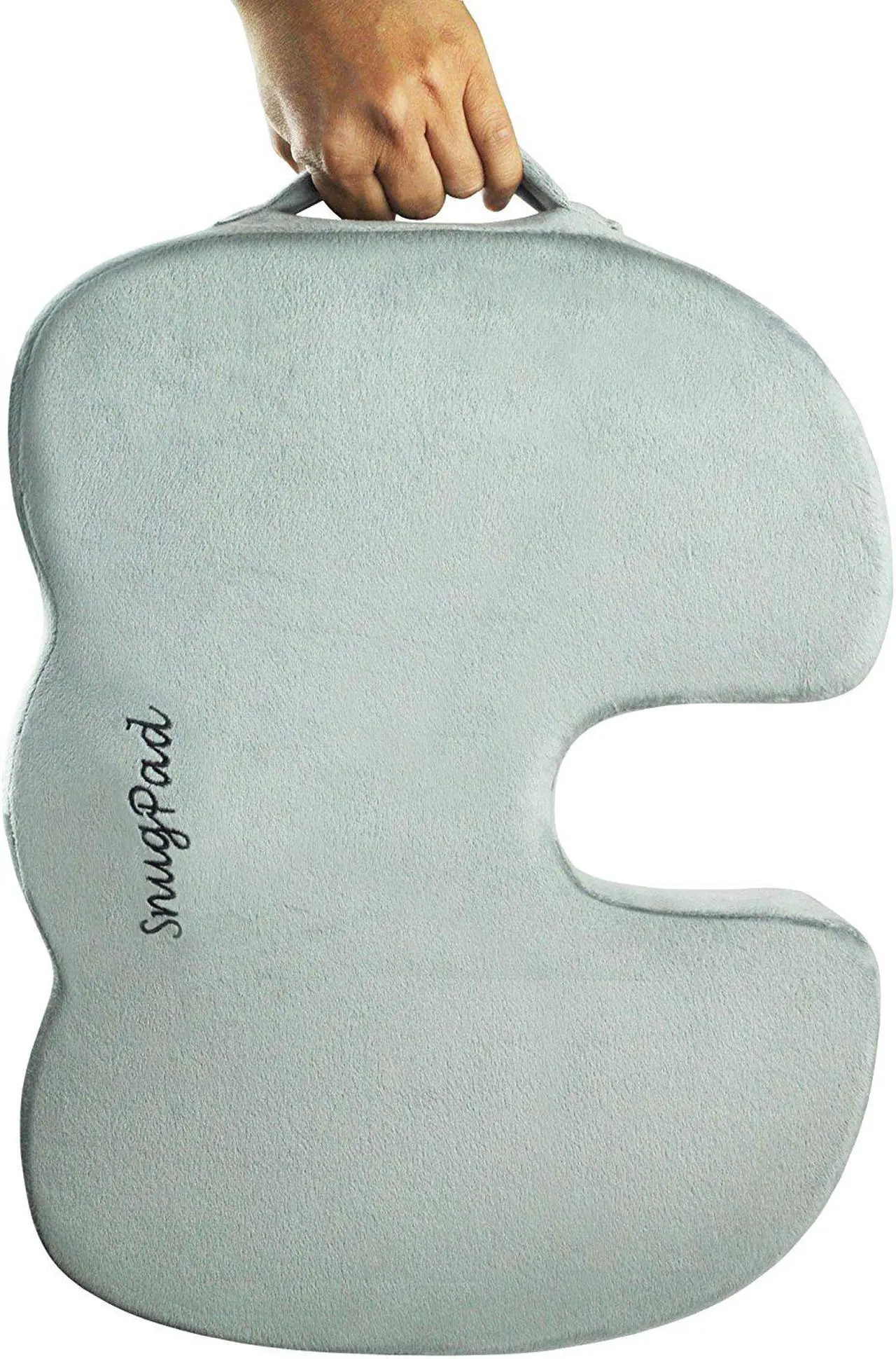 Alt view image 5 of 7 - SnugPad Memory Foam Seat Cushion Silver