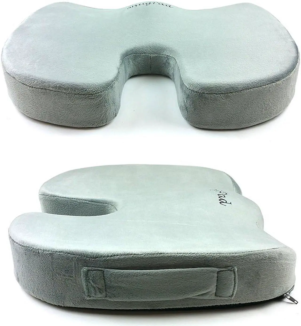 Alt view image 7 of 7 - SnugPad Memory Foam Seat Cushion Silver