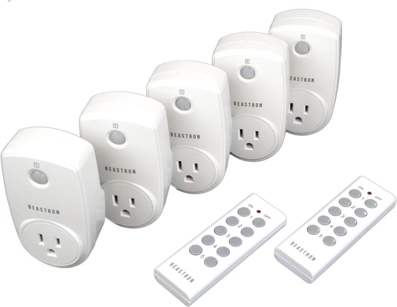 Alt view image 4 of 4 - Beastron Remote Control Electrical Outlet Switch for Lights and Household, White (5-packs)