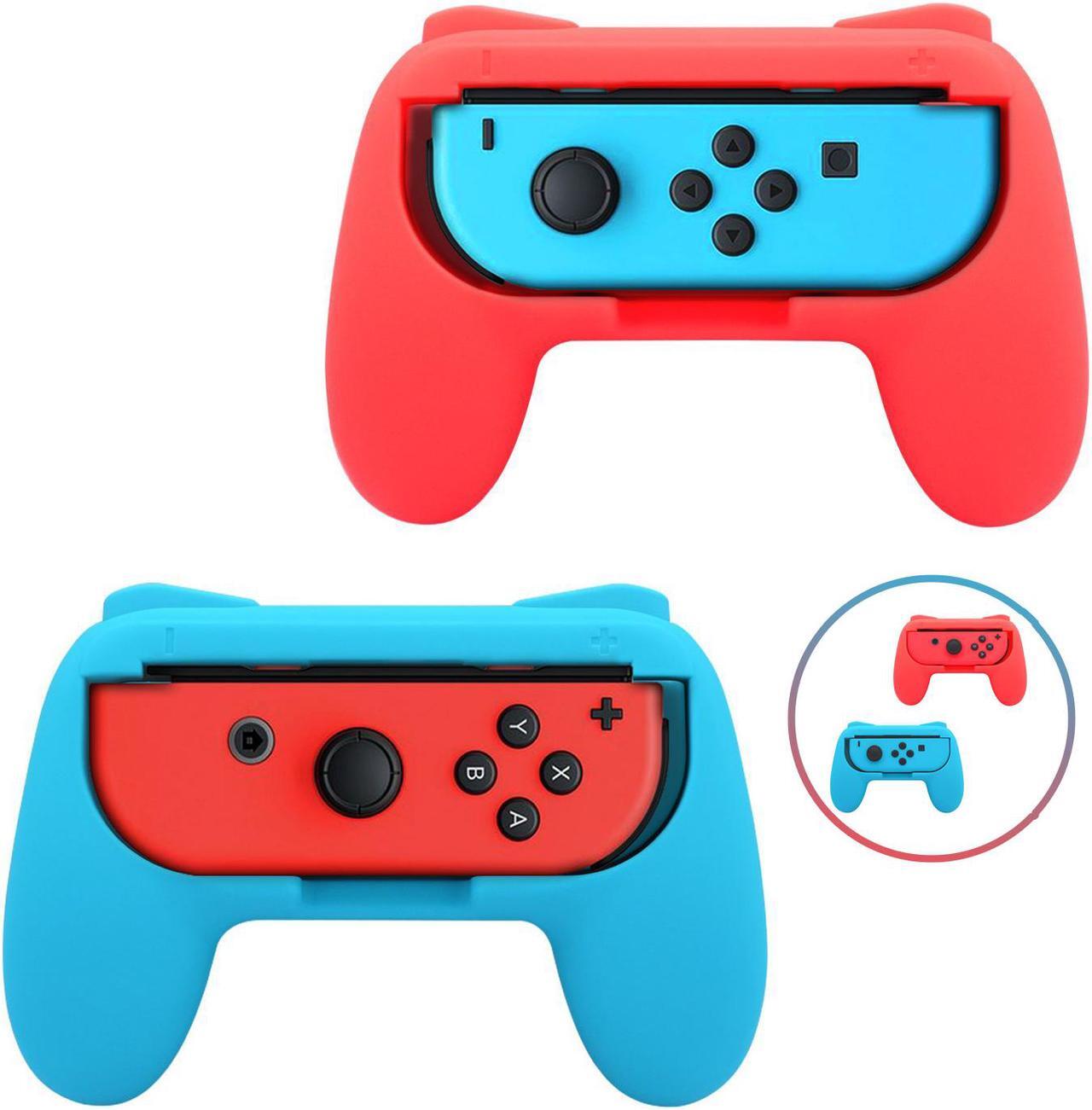 Main image of Beastron Grips Compatible with Nintendo Switch Joy Cons, Wear-Resistant Handle, 2 Pack (Red & Blue)