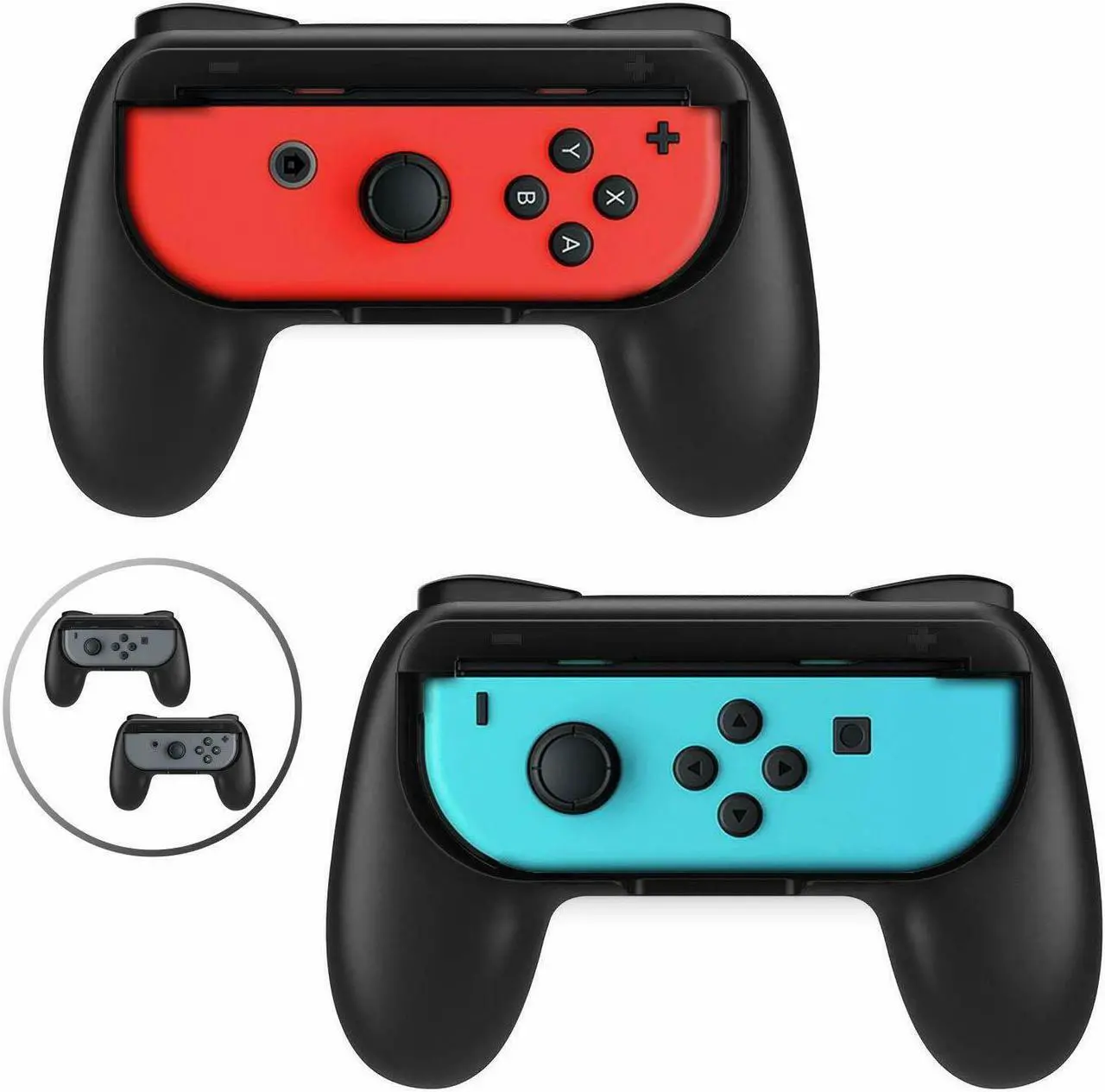 Alt view image 2 of 7 - Beastron Joy-Con Grips Compatible w/Nintendo Switch, 4-Pack (2Black, Red & Blue)