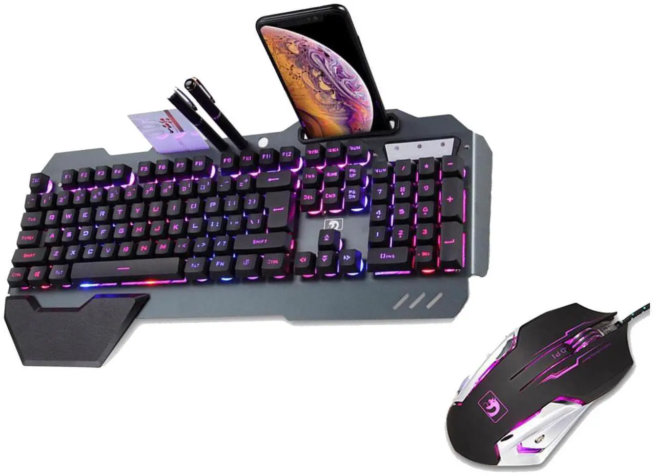 Main image of Wired Gaming Keyboard with mouse Mechanical feel RGB Backlit Modes Waterproof For Home PC Office Desktop