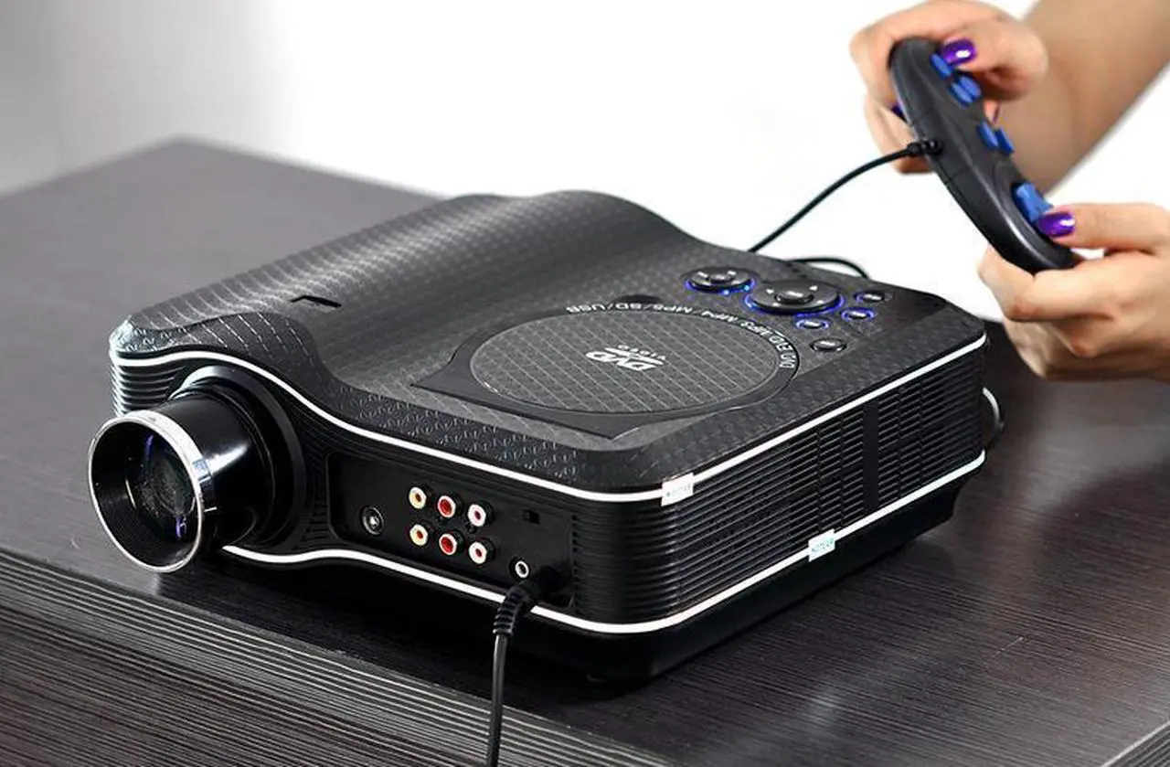 Main image of LED projector with DVD player USB Port TV & AV Inputs 800X600 30 LUMENS 100:1 Contrast display on ceiling or on wall display area up to 120 inch