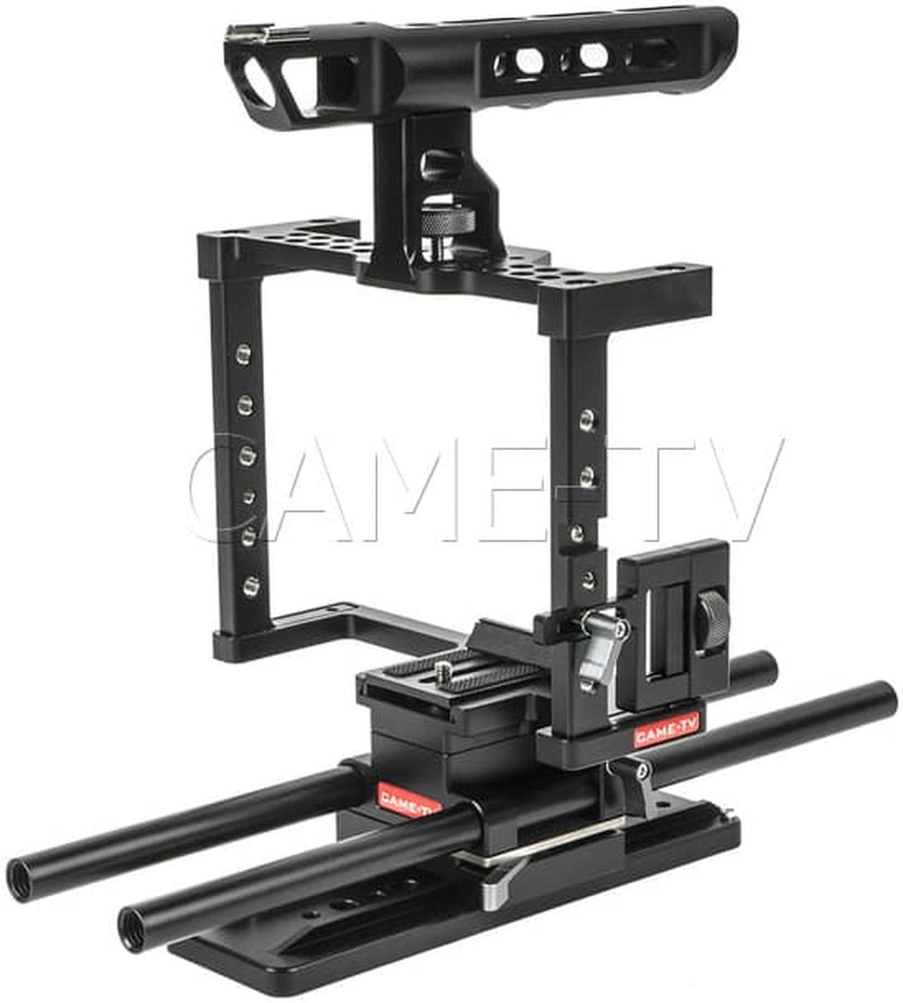 Alt view image 4 of 12 - CAME-TV DSLR Cage W/ Hand Grip For GH4 & SONY A7s & 5D Mark III