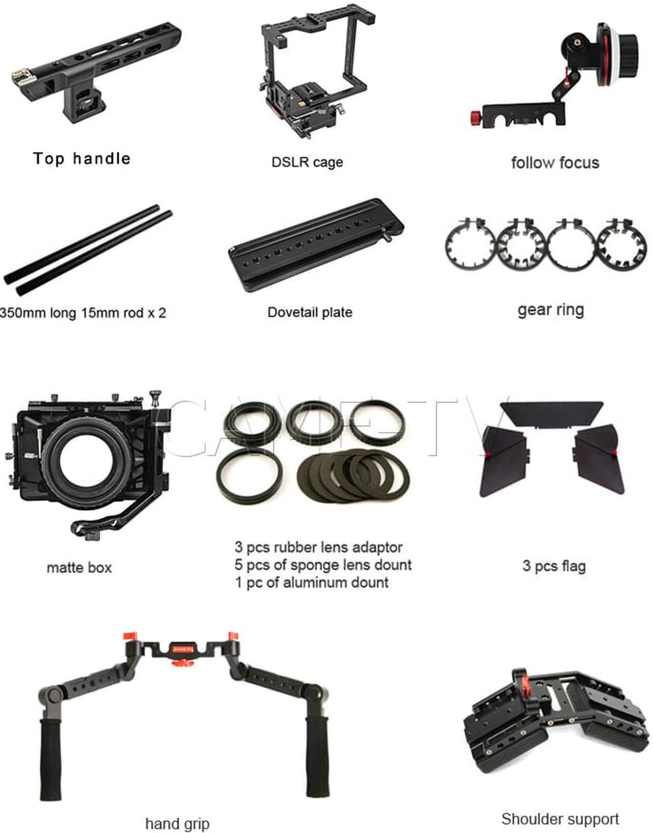 Alt view image 7 of 12 - CAME-TV DSLR Cage W/ Hand Grip For GH4 & SONY A7s & 5D Mark III