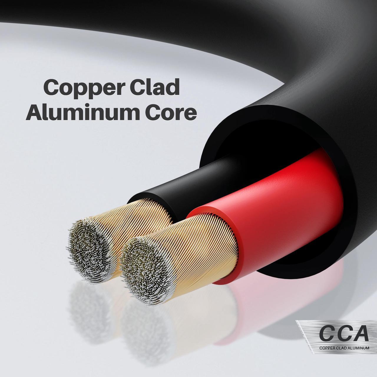 Alt view image 4 of 14 - GearIT 14 Gauge Outdoor Speaker Wire (100 Feet), Copper Clad Aluminum (CCA) for CL3 Direct Burial, Waterproof Jacket, Conduit, Underground, 100 Ft