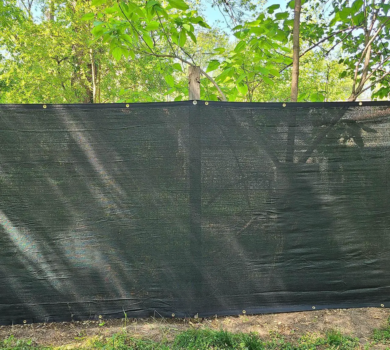 Alt view image 2 of 6 - 6' x 50' Fence Windscreen Privacy Screen Shade Cover Fabric Mesh Tarp, Green