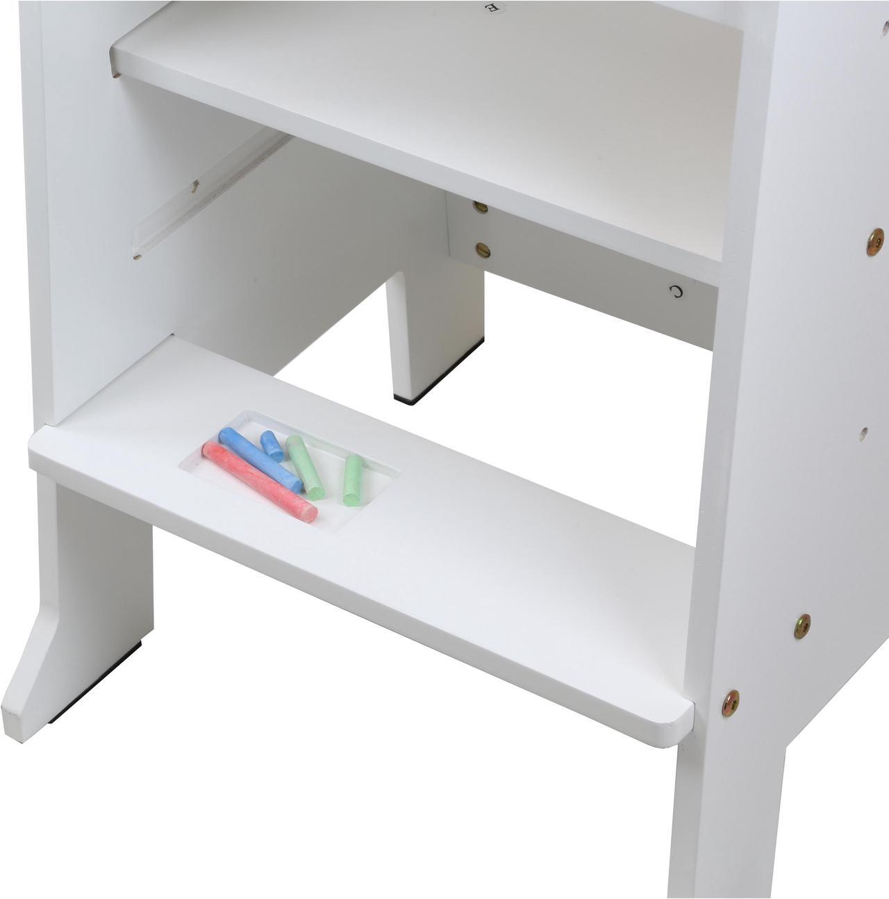 Alt view image 6 of 7 - Height Adjustable Kids Kitchen Step Stool with Magnetic Activity Board (White)