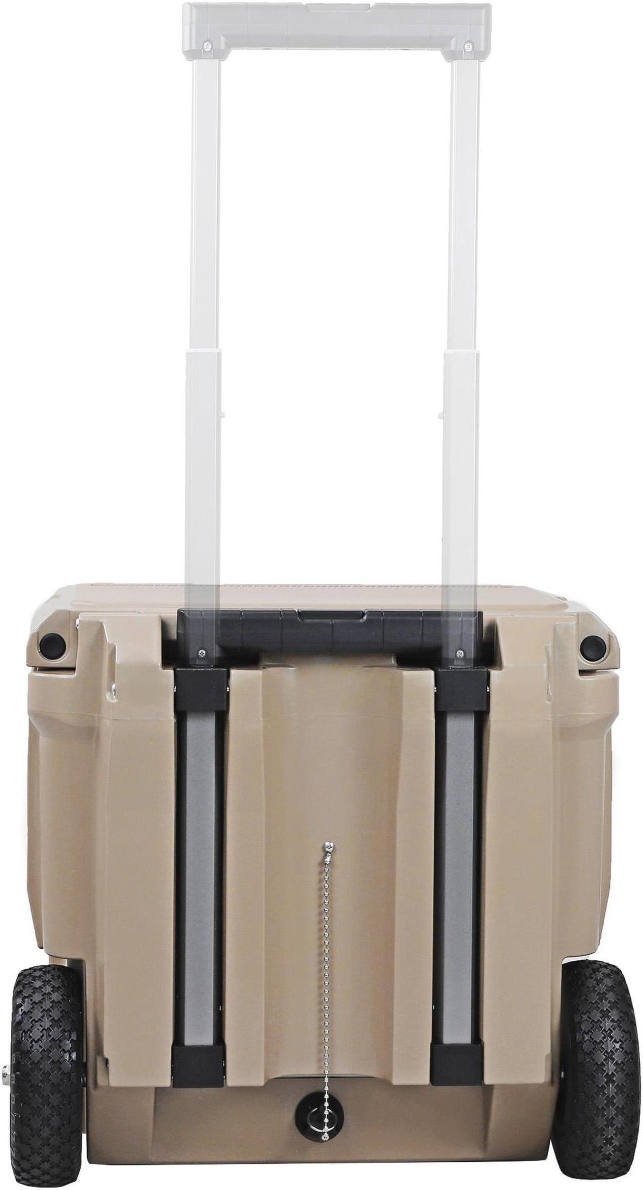 Alt view image 5 of 7 - Xspec 45 Quart Towable Roto Molded Ice Chest Outdoor Cooler with Wheels, Sand