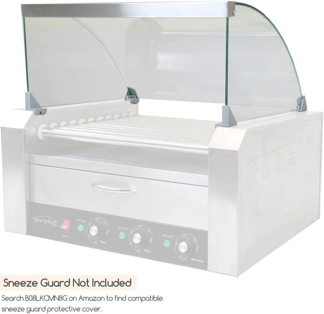 Alt view image 6 of 6 - PartyHut Commercial Hotdog Machine 11 Roller and 30 Hot Dog Grill Cooker Warmer