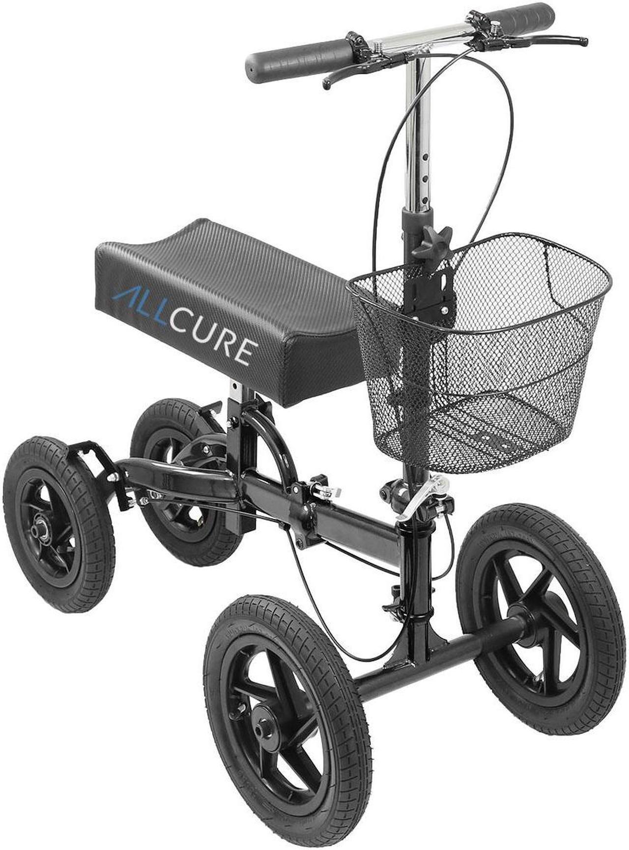 Main image of AllCure All Terrain Foldable Medical Knee Walker Scooter Roller, Black