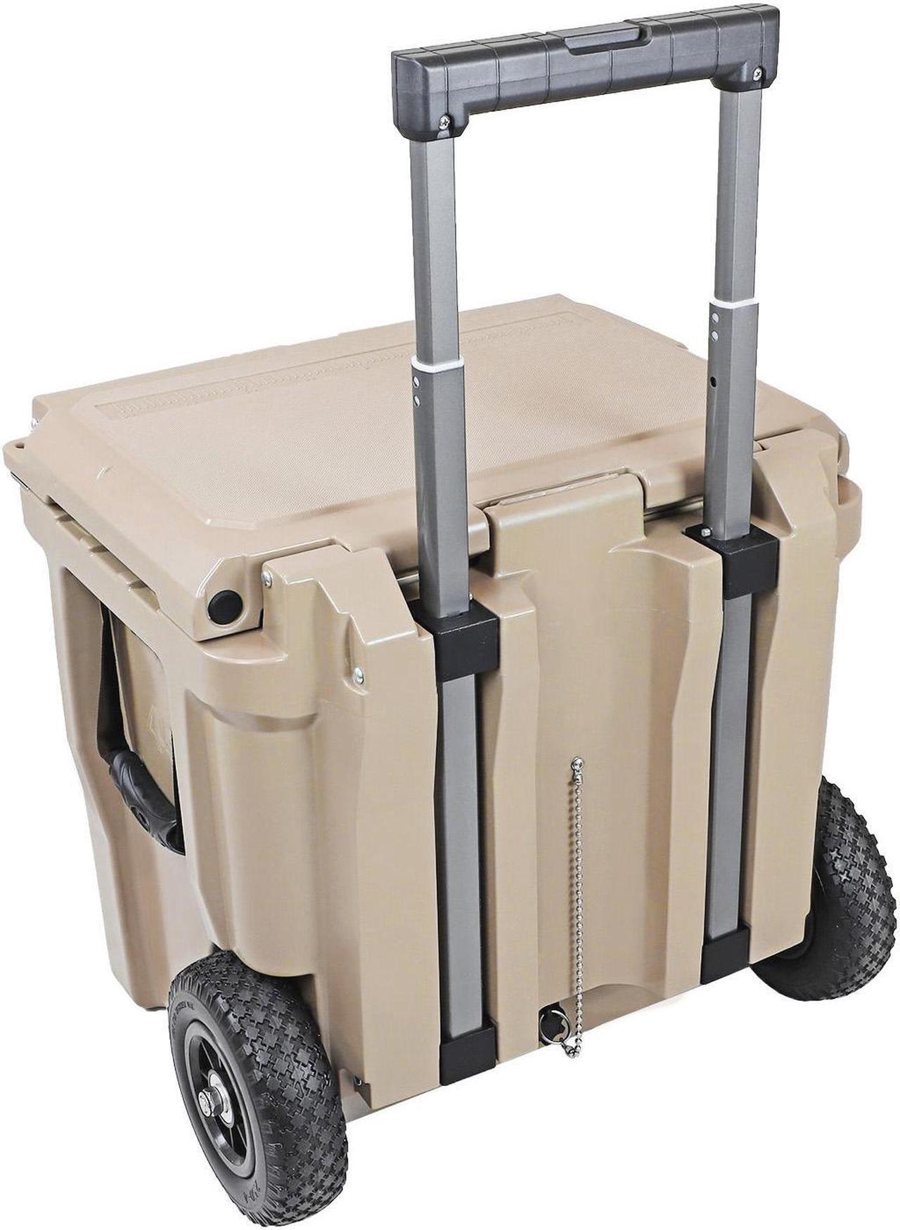 Main image of Xspec 45 Quart Towable Roto Molded Ice Chest Outdoor Cooler with Wheels, Sand