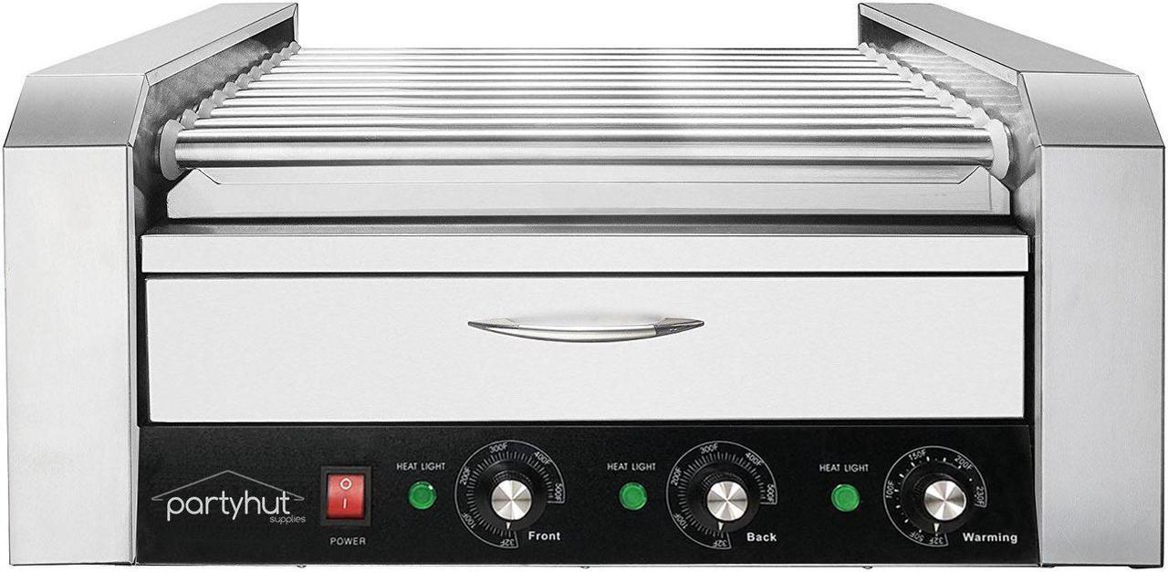 Alt view image 3 of 7 - Commercial Hot Dog Machine 11 Roller and 30 Hotdog Grill Cooker with Bun Warmer