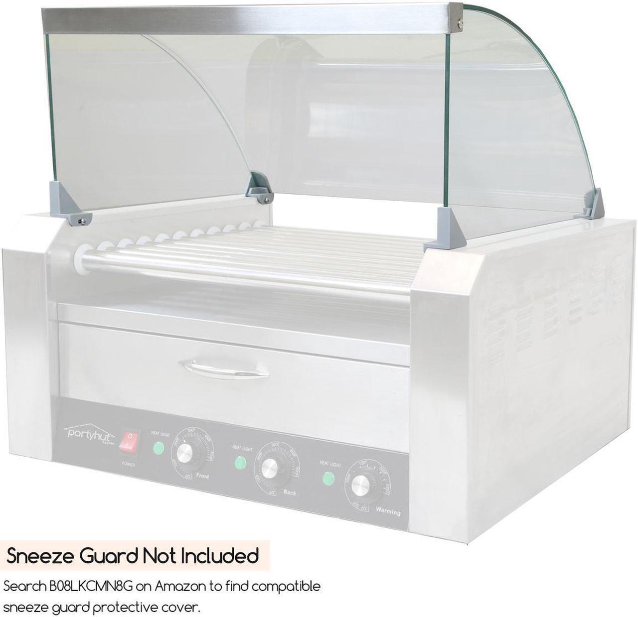 Alt view image 6 of 7 - Commercial Hot Dog Machine 11 Roller and 30 Hotdog Grill Cooker with Bun Warmer