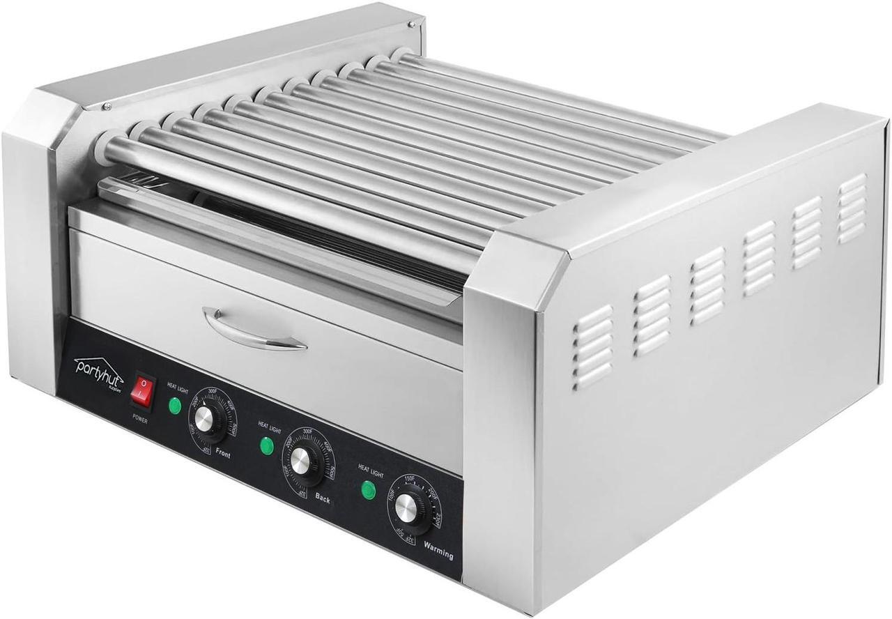 Alt view image 2 of 7 - Commercial Hot Dog Machine 11 Roller and 30 Hotdog Grill Cooker with Bun Warmer