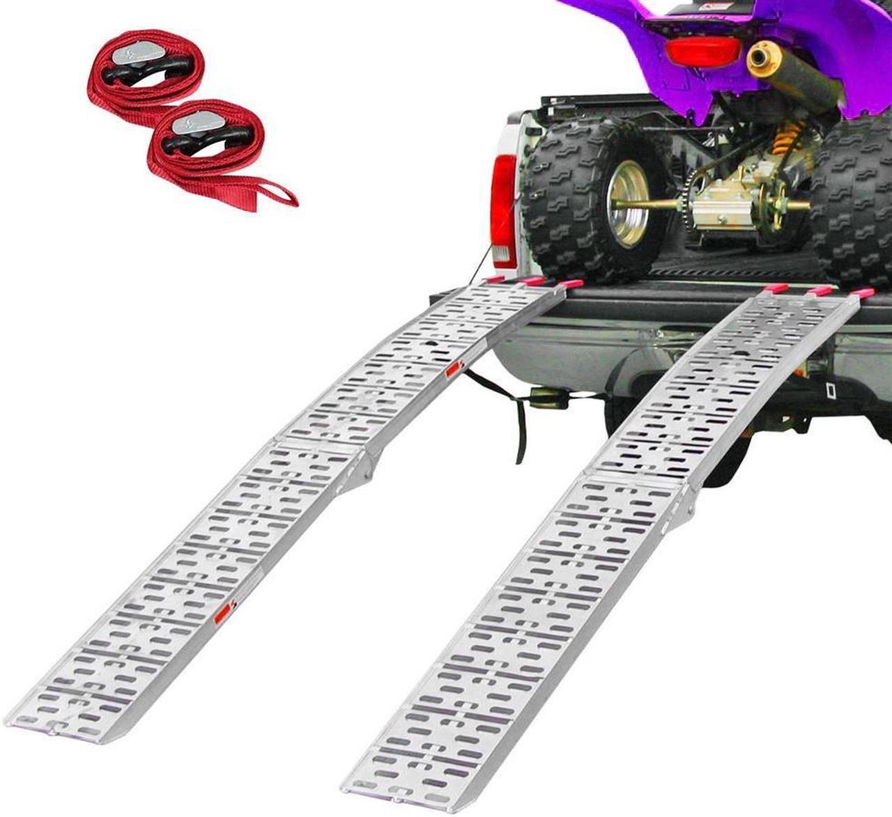 Alt view image 2 of 7 - 7.5' Set of 2 Truck ATV Folding Aluminum Loading Ramps, 1500 lbs Capacity