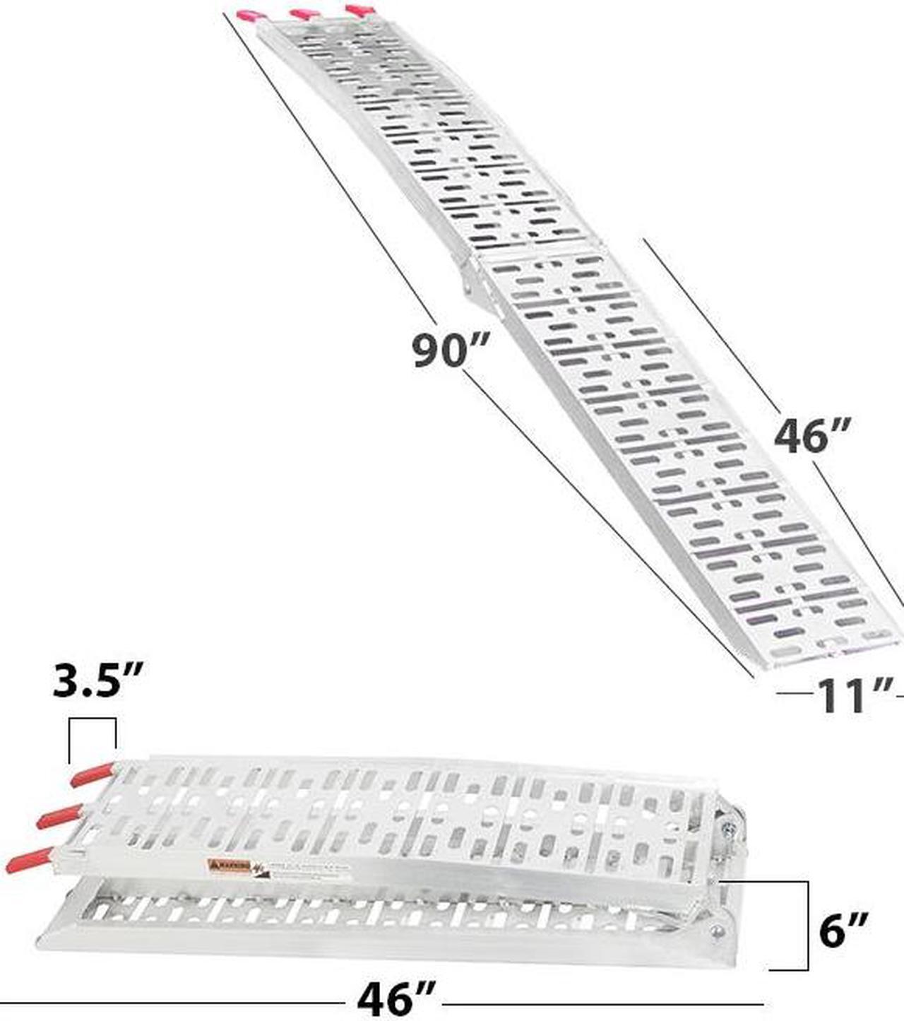 Alt view image 5 of 7 - 7.5' Set of 2 Truck ATV Folding Aluminum Loading Ramps, 1500 lbs Capacity