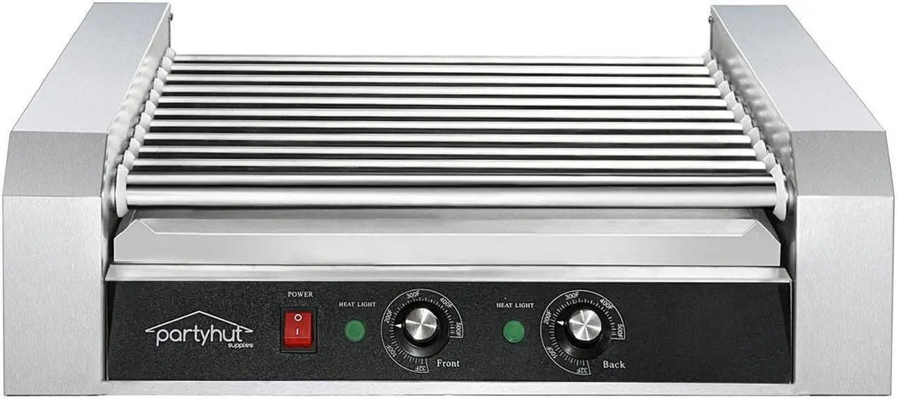 Main image of PartyHut Commercial Hotdog Machine 11 Roller and 30 Hot Dog Grill Cooker Warmer