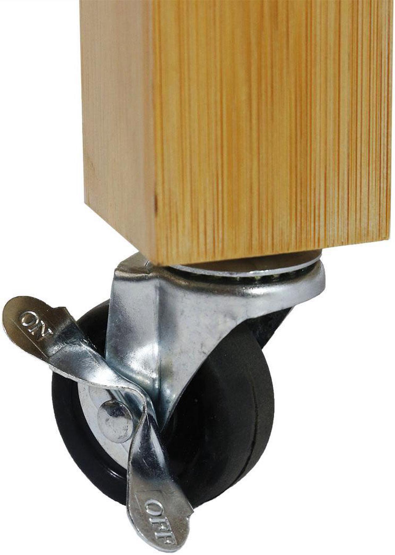 Alt view image 7 of 7 - Rolling Bamboo Kitchen Island Cart Food Prep Trolley, with Towel Rack Drawers