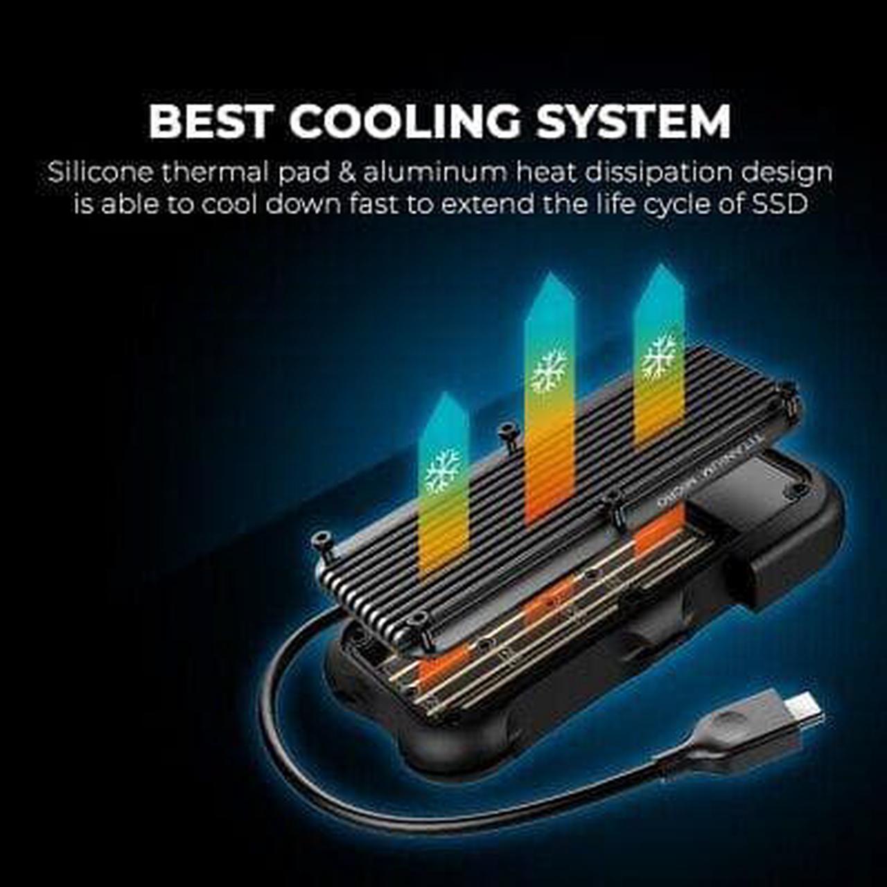 Alt view image 6 of 7 - Titanium Micro External SSD 4TB - Mercury Portable SSD, Up to 1000MB/s, USB 3.2 Gen 2 USB-C, USB-A, Rugged IP66 Water Drop Resistance, External Solid State Drive Slim and Lightweight Storage