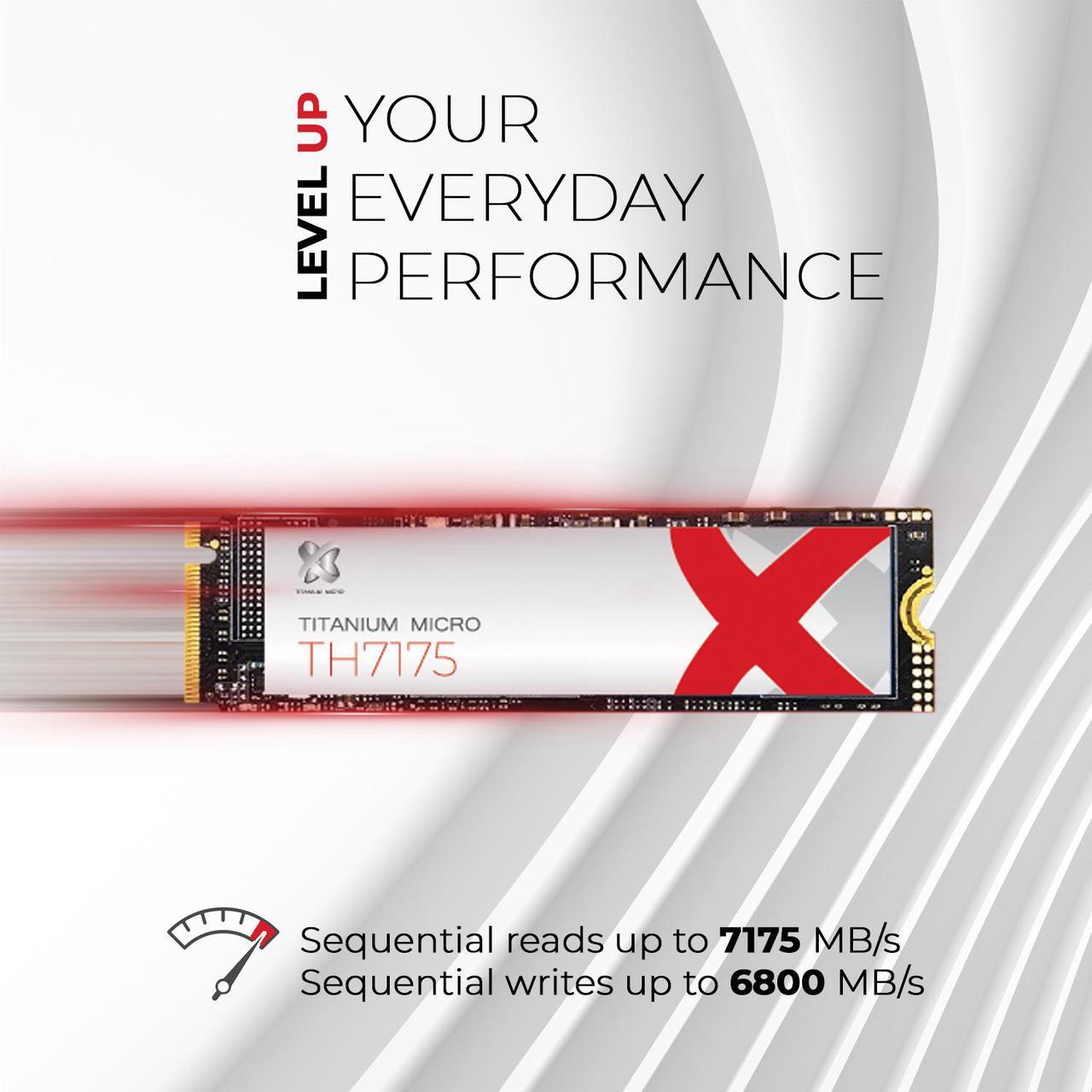 Alt view image 3 of 7 - Titanium Micro TH7175 2TB PCIe NVME 4.0 Gen 4 M.2 2280 Internal SSD