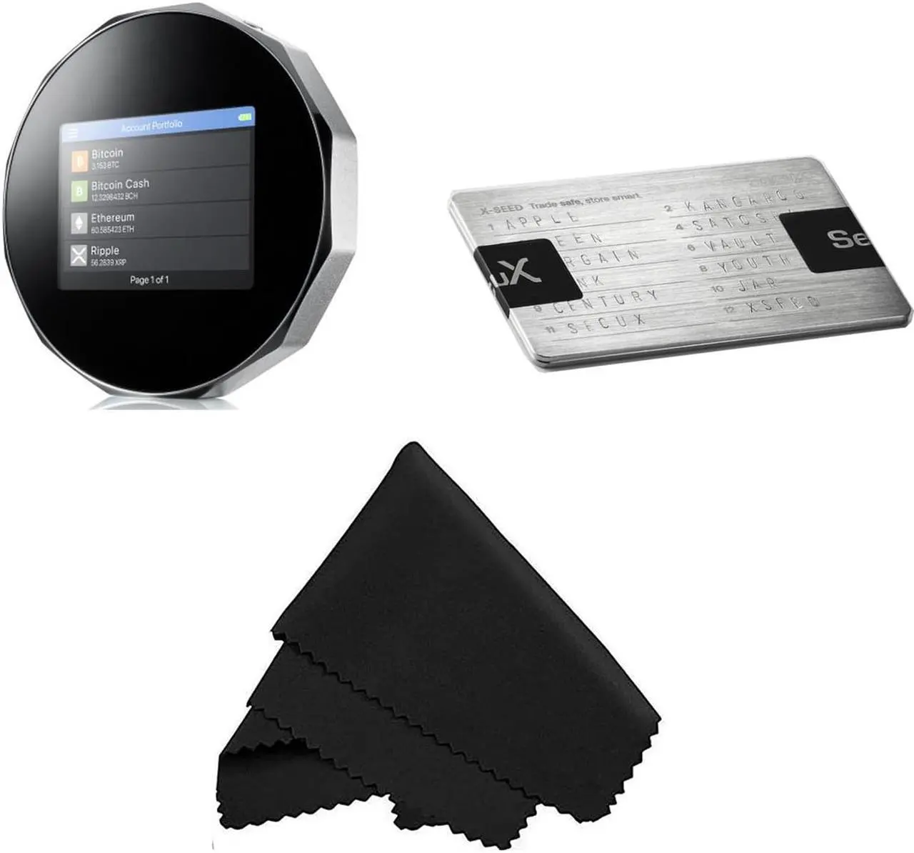 Main image of SecuX V20 Most Secure Crypto Hardware Wallet Bluetooth w/ XSEED Crypto Storage Steel Plate Set and Micro Cleaning Cloth