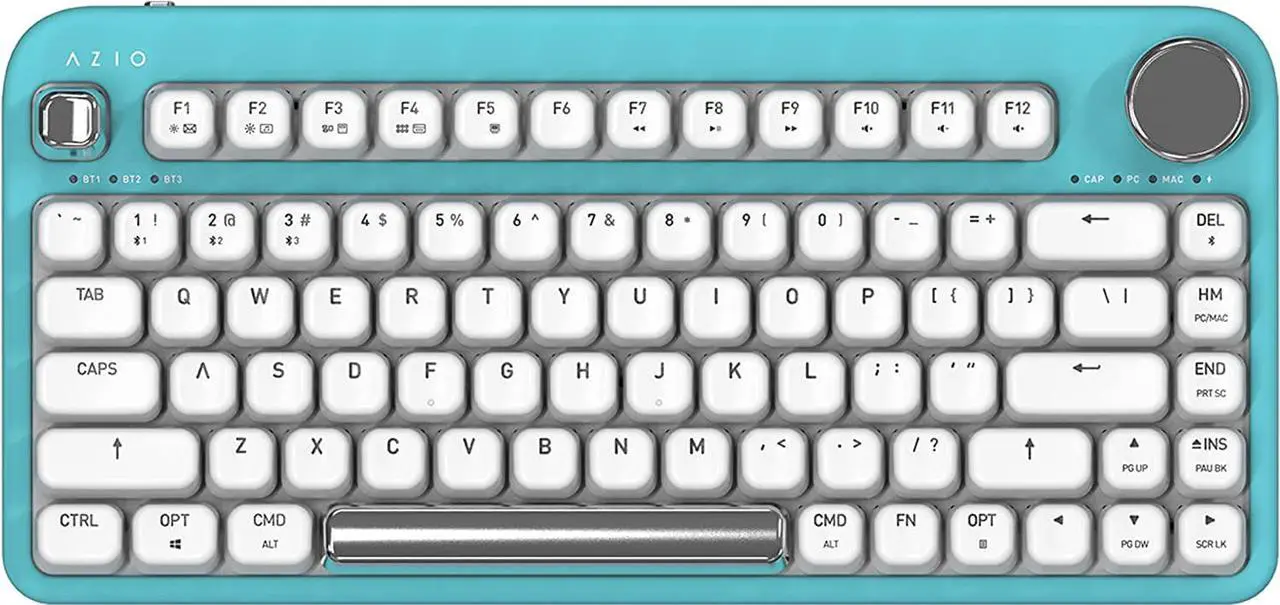 Main image of Azio IK409 IZO Wireless BT5/USB PC & Mac Mechanical Keyboard, Pre-Lubed Red Switches, Mint Daisy