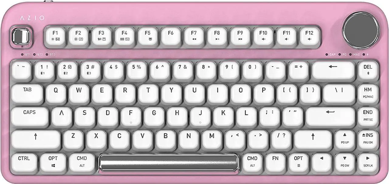 Main image of Azio IK408 IZO Wireless BT5/USB PC & Mac Mechanical Keyboard, Pre-Lubed Red Switches, Pink Blossom