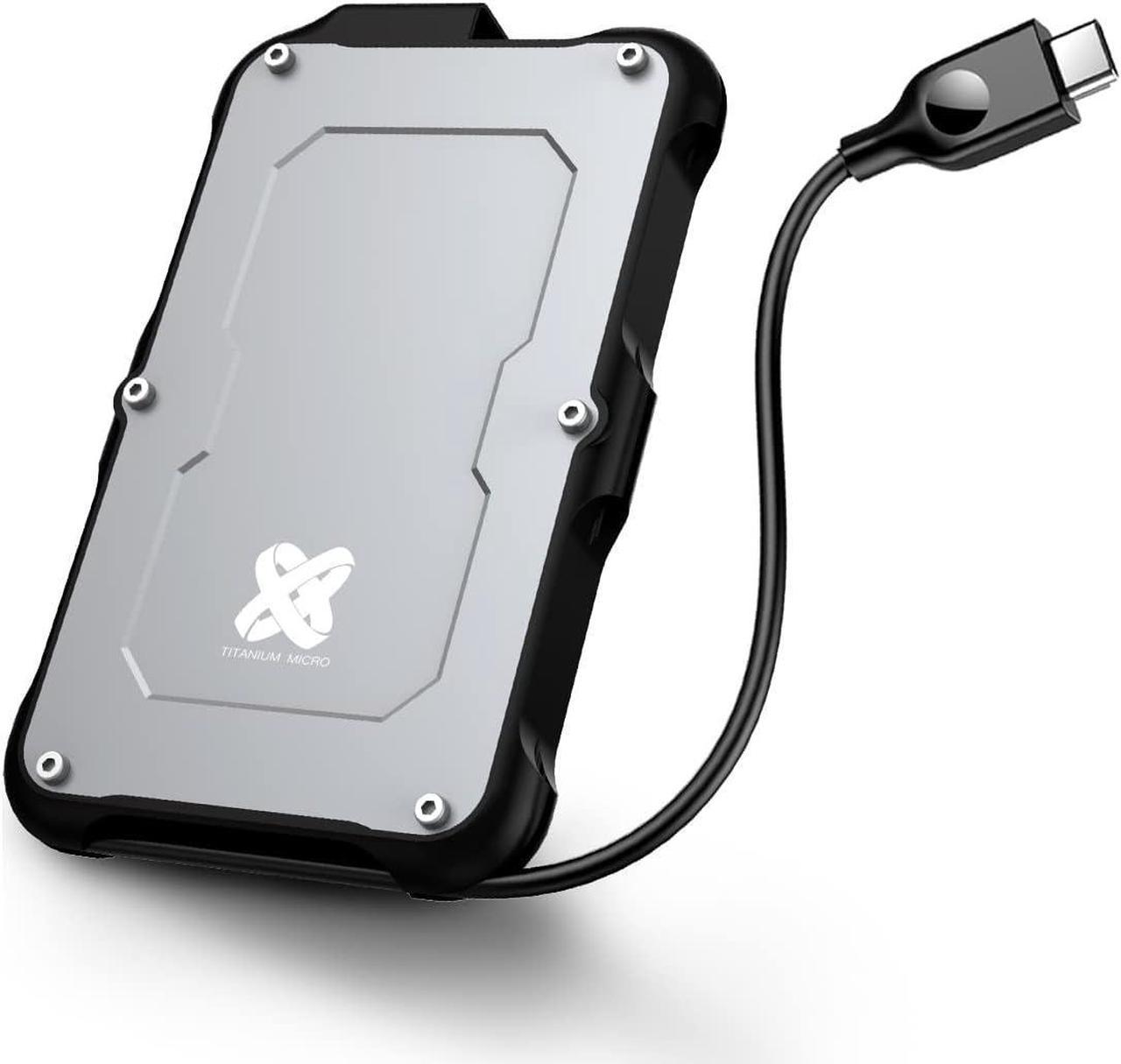 Alt view image 3 of 7 - Titanium Micro 2TB External SSD, Titanium One Up to 500MB/s, Wrap-around USB-C 3.2 Gen 2, Rugged IP66 Water&Drop Resistance, Portable Solid State Drive for Window PC, Mac, PS4, PS5, Xbox