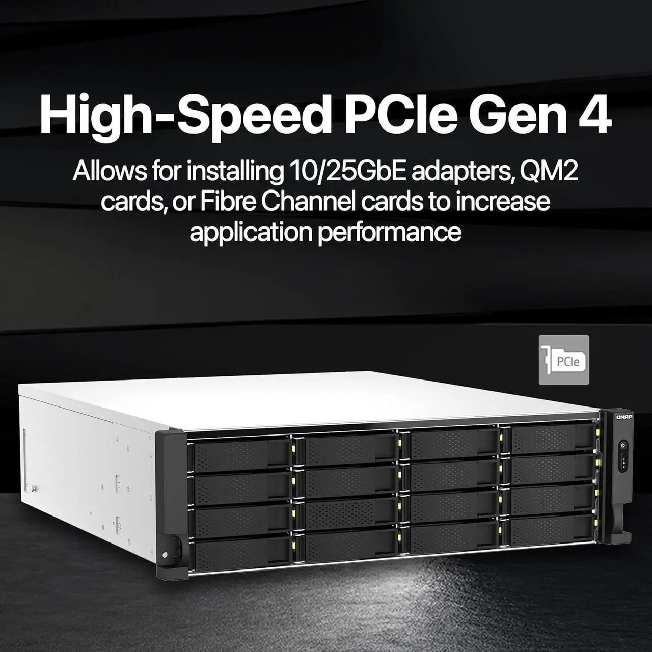 Alt view image 2 of 5 - QNAP TS-H2287XU-RP-E2336-32G-US 22-Bay 3U rackmount NAS, Intel Xeon E-2336 ,32 GB ECC DDR4, USB 3.2 Gen2,550W redundant