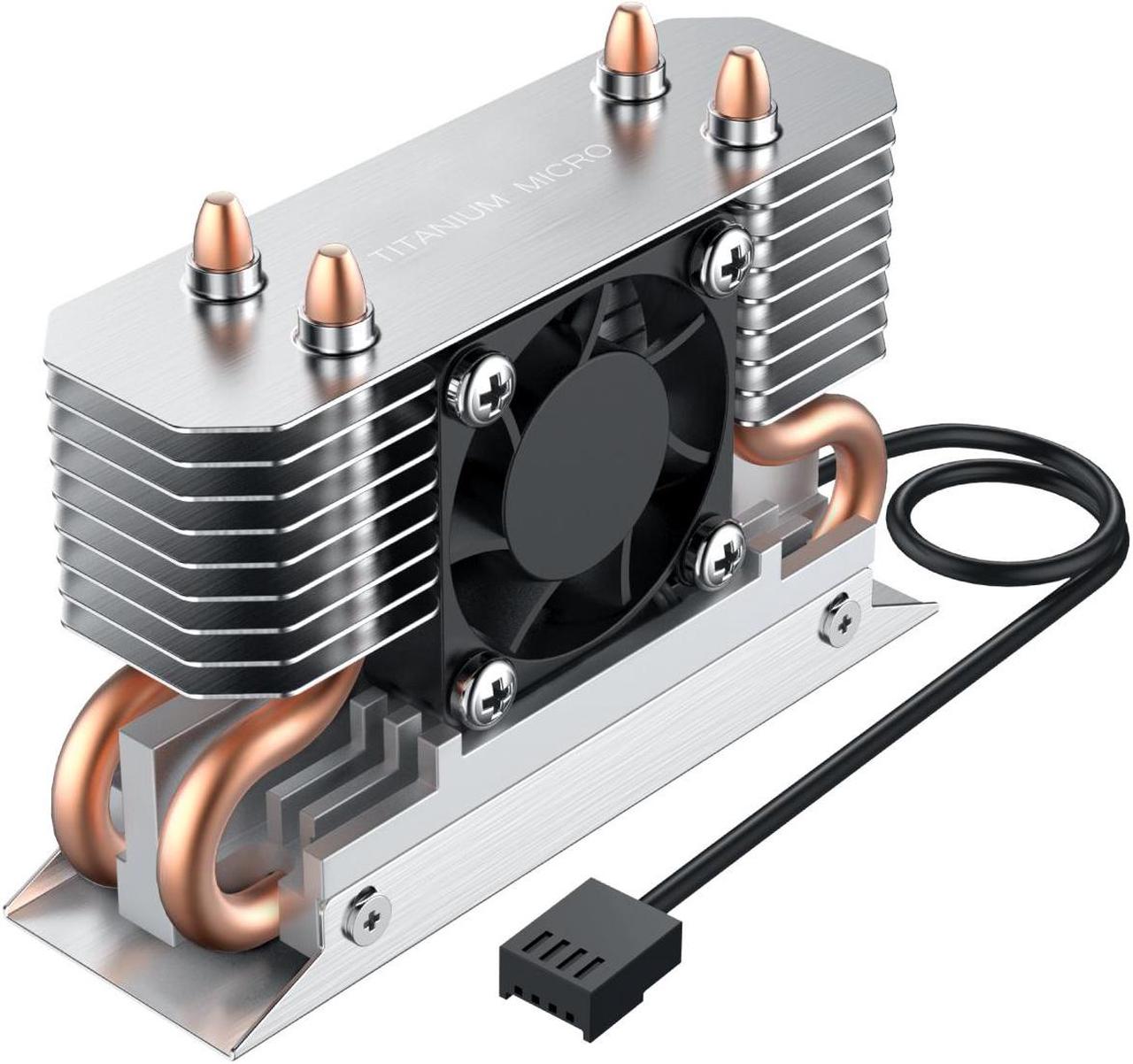 Alt view image 2 of 7 - Titanium Micro Nitro Pro M.2 NVMe Heatsink, 2280 Dual Cooler Heatsink with 30mm PWM Fan