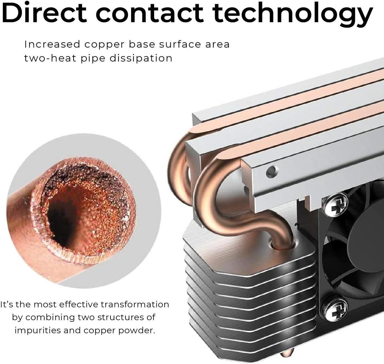 Alt view image 4 of 7 - Titanium Micro Nitro Pro M.2 NVMe Heatsink, 2280 Dual Cooler Heatsink with 30mm PWM Fan
