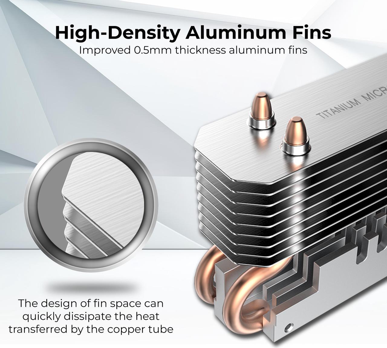 Alt view image 5 of 7 - Titanium Micro Nitro Pro M.2 NVMe Heatsink, 2280 Dual Cooler Heatsink with 30mm PWM Fan