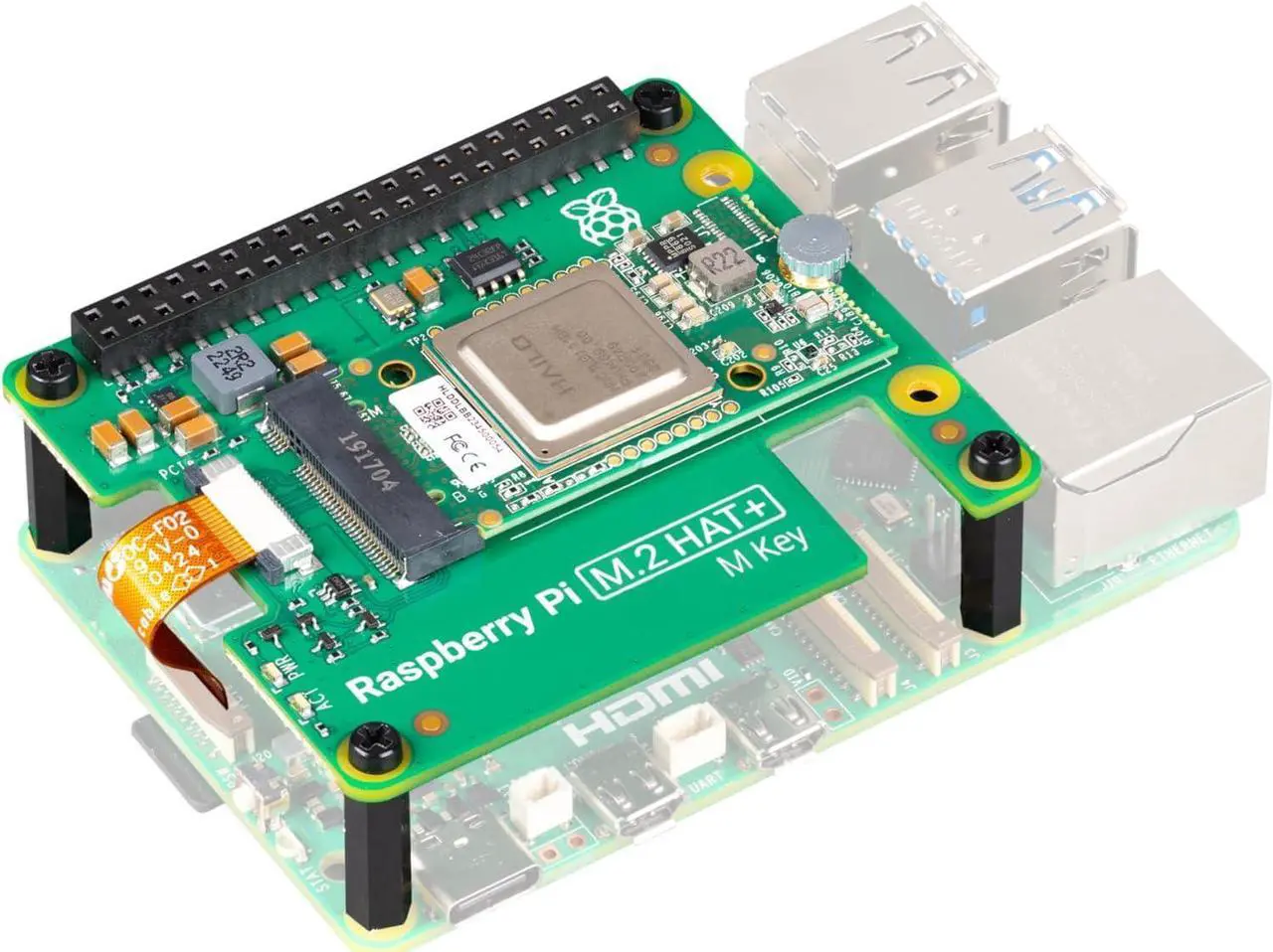 Alt view image 3 of 3 - Raspberry Pi SC1438 Raspberry Pi AI Kit, Hailo 8L AI Accelerator for Raspberry Pi 5 Board