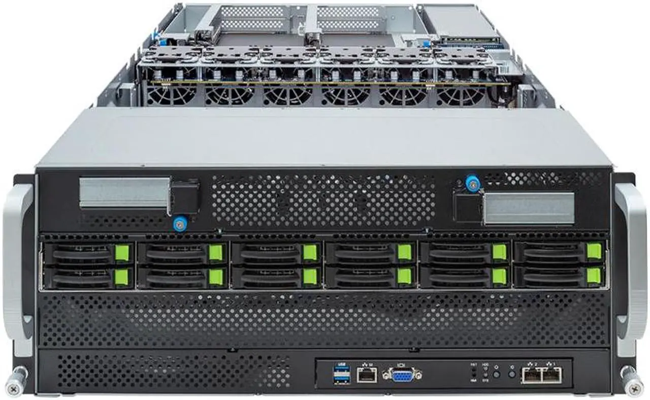 Alt view image 3 of 6 - Gigabyte G493-ZB2 Rev. AAP1 4U HPC/AI Server - AMD EPYC 9004, Dual CPU, 8x PCIe Gen5 GPUs (with PCIe switches)