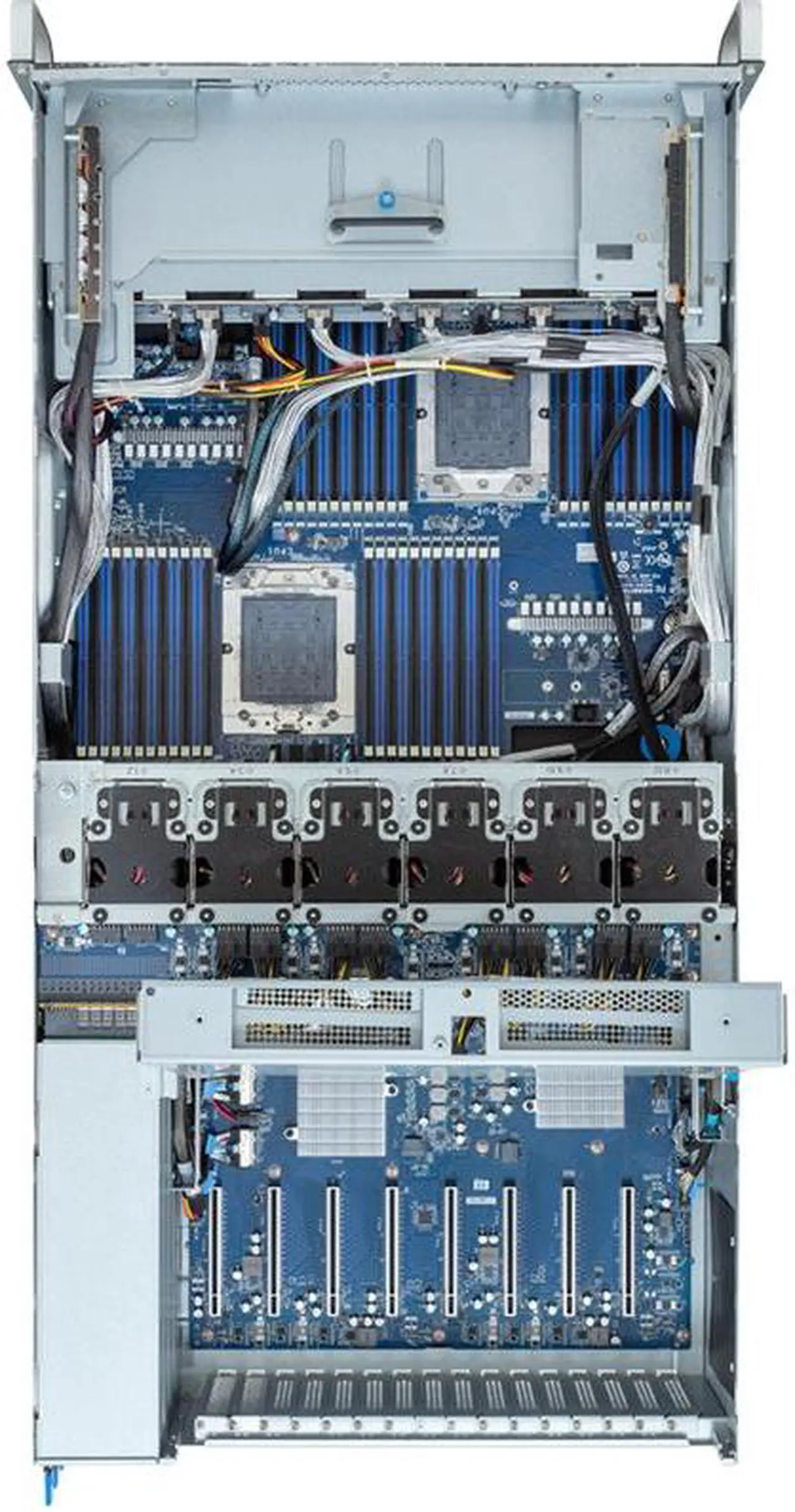 Alt view image 6 of 6 - Gigabyte G493-ZB2 Rev. AAP1 4U HPC/AI Server - AMD EPYC 9004, Dual CPU, 8x PCIe Gen5 GPUs (with PCIe switches)